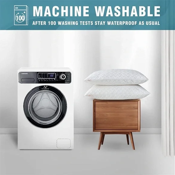 Waterproof Cooling Bamboo Soft Pillowcase Protective Covers Queen Set of 2